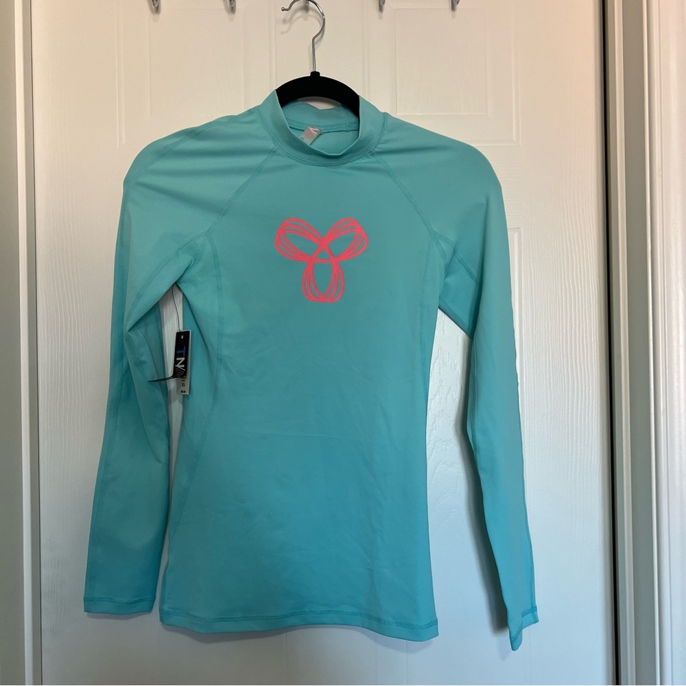 TNA Aqua Blue Swim Coverup with Pink Logo